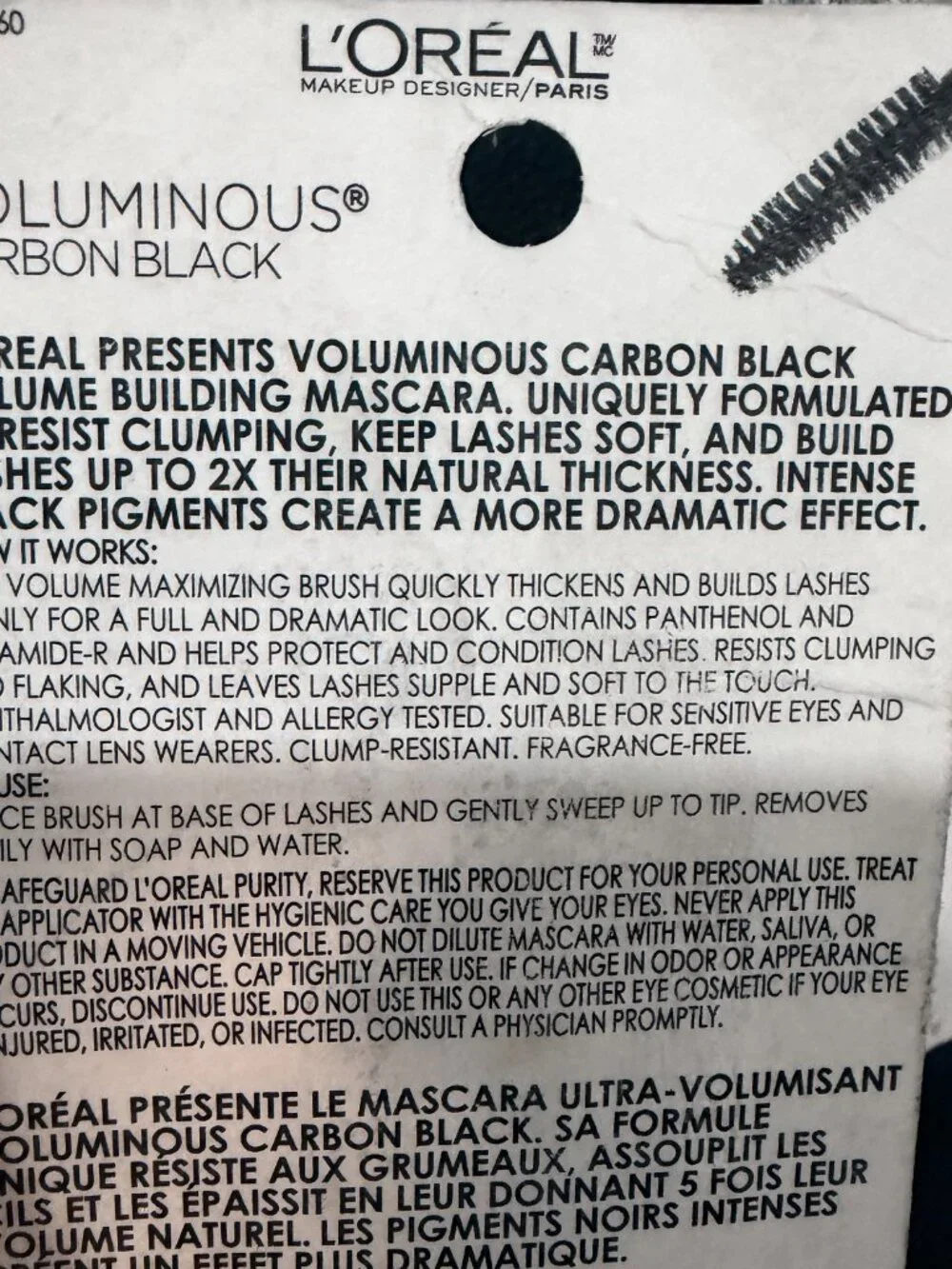 NIB L'Oreal Voluminous Original Mascara Duo - 335 Carbon Black